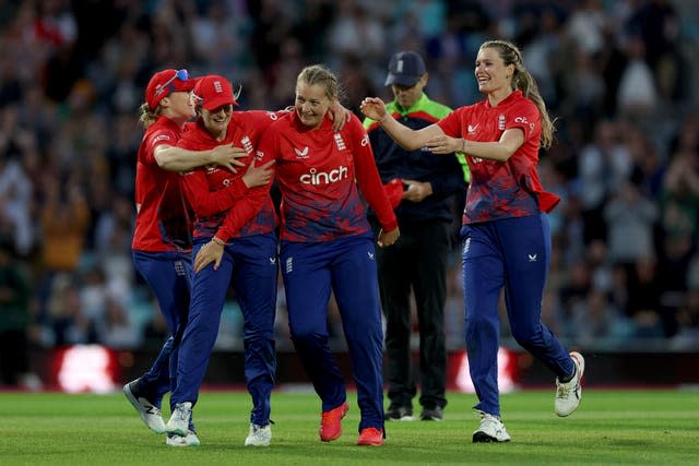 England have a vaunted spin attack led by Sophie Ecclestone, centre (Steven Paston/PA)