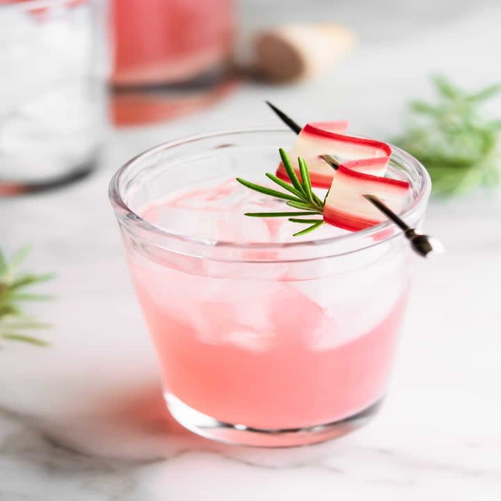 rhubarb cocktail with rosemary