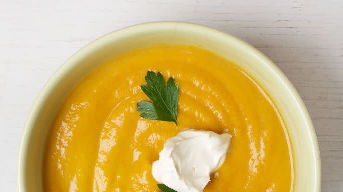 spiced carrot, leek and lentil soup