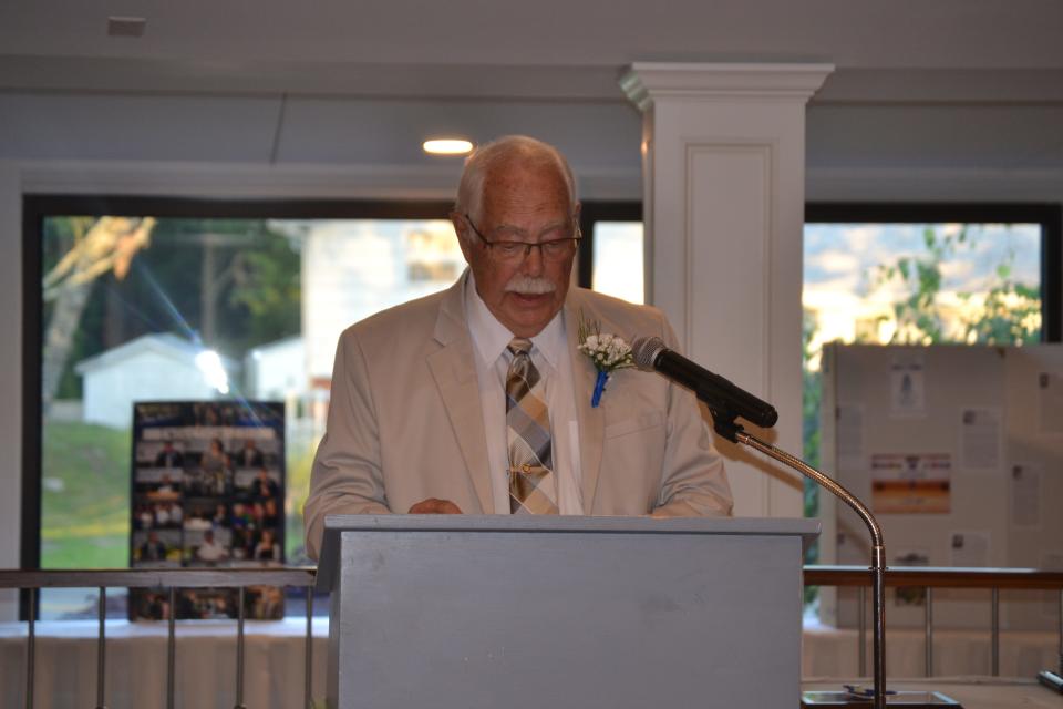 Alden Lumbard represented his brother, the late Eliot Lumbard, at the Fairhaven High Hall of Fame Induction.