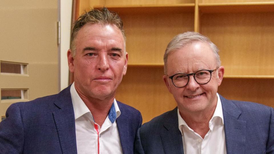 Anti-crime campaigner Darren Clark had a one-on-one meeting with Anthony Albanese. Picture: Supplied.