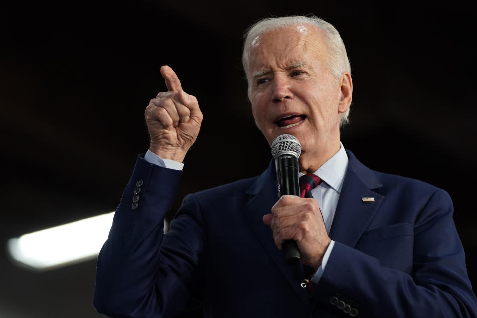 President Joe Biden speaks at a campaign event in support of Rep. Mike Levin, D-Calif., Thursday, Nov. 3, 2022, in San Diego. (AP Photo/Patrick Semansky)