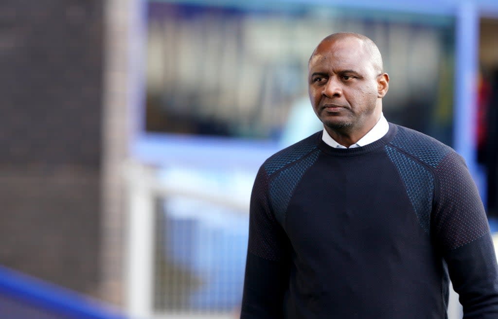 Patrick Vieira believes Crystal Palace have the foundation in place to aim for more than survival in the Premier League (Peter Byrne/PA) (PA Wire)