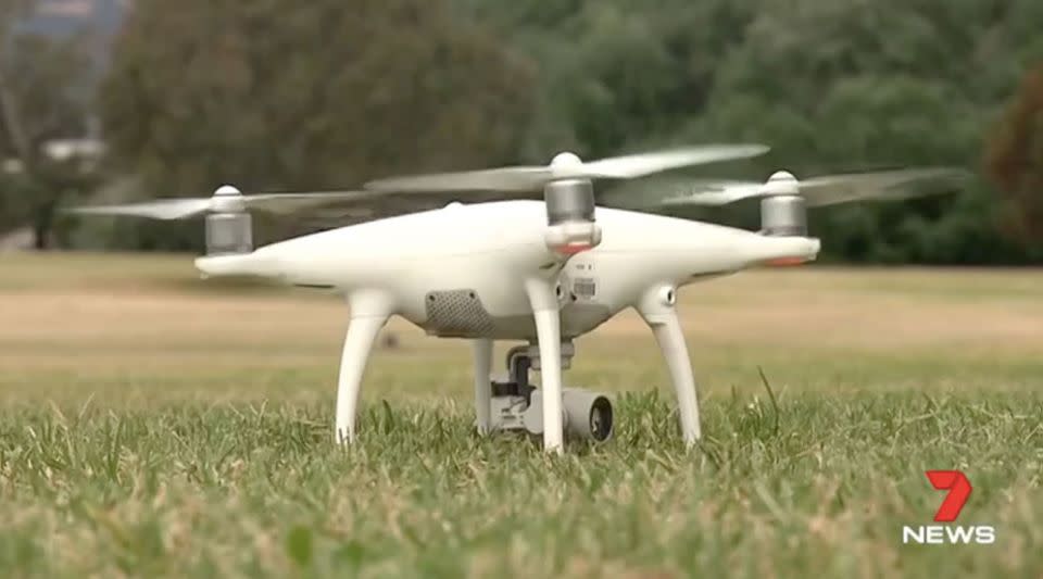 Drones are not meant to be flown at night or within 30 metres of people. Source: 7 News