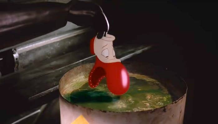 Animated character Dip from "Who Framed Roger Rabbit" being submerged in "The Dip."