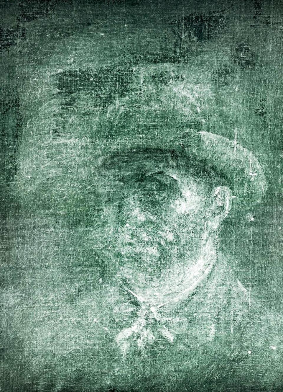 英國蘇格蘭國家畫廊宣布，在荷蘭後印象派畫家梵谷的一幅畫作後面，發現另一幅先前未知的梵谷自畫像。(圖取自推特)