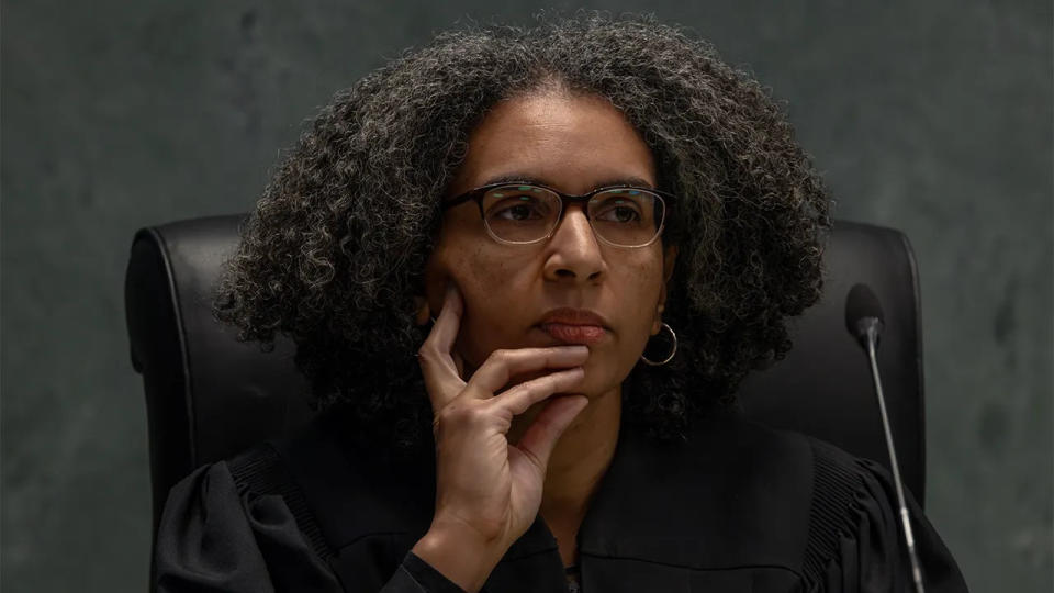 Justice Leondra R. Kruger at a hearing.