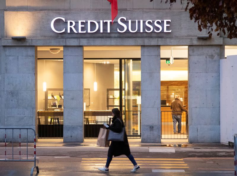 FILE PHOTO: FILE PHOTO: Logo of Swiss bank Credit Suisse is seen in Bern