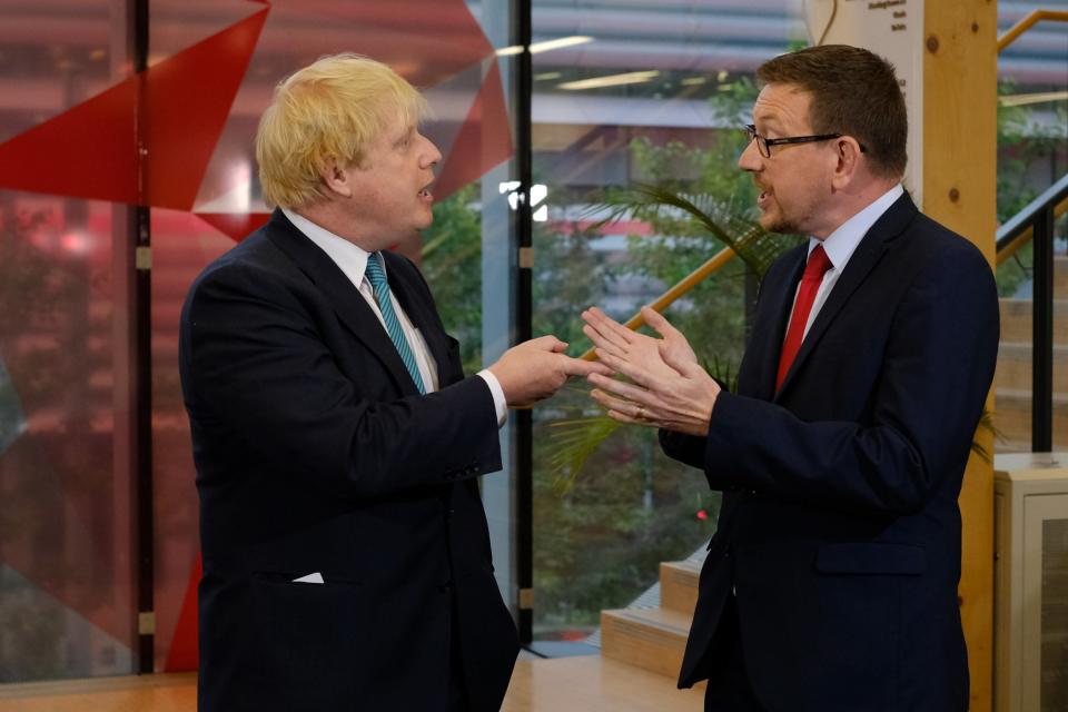 Foreign Secretary Boris Johnson (left) and Labour MP Andrew Gwynne clash on Sky News before the 2017 General Election (Getty Images)