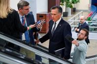 U.S. Senator Mitt Romney arrives at U.S. Capitol on fourth day of Trump impeachment trial in Washington