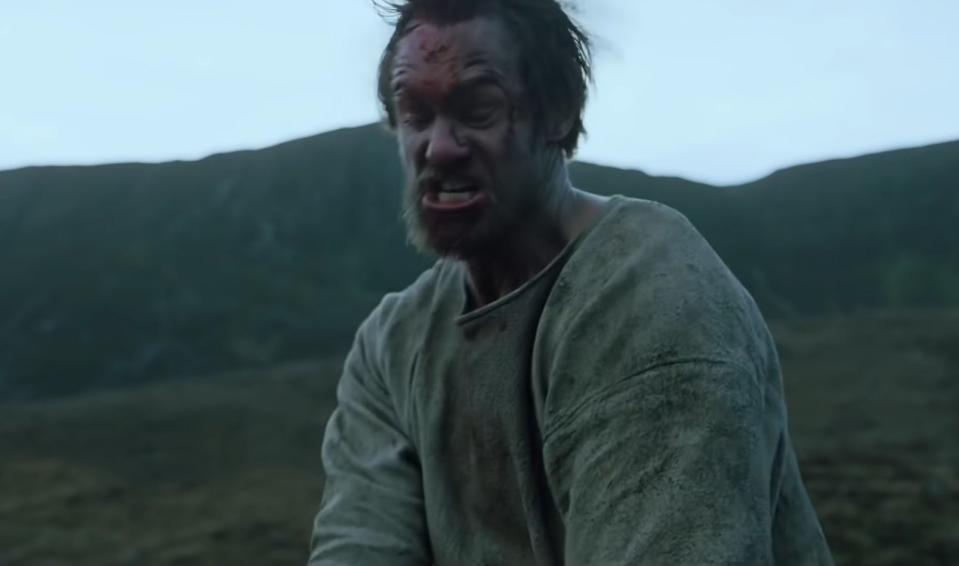 Amleth as he's headbutting someone in "The Northman"