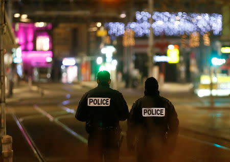 Police secure a street and the surrounding area after a shooting in Strasbourg, France, December 11, 2018. REUTERS/Vincent Kessler