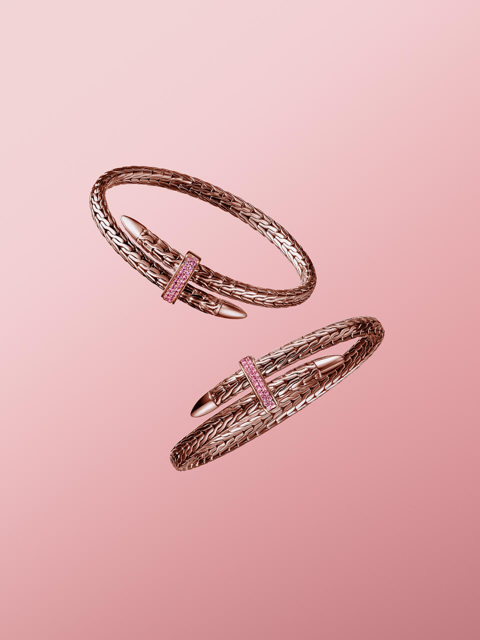 John Hardy’s Spear Flex Cuff in rose gold.