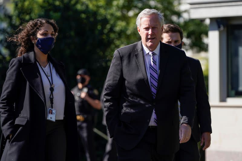 Mark Meadows speaks after U.S. President Trump announced he tested positive for the coronavirus disease (COVID-19) in Washington