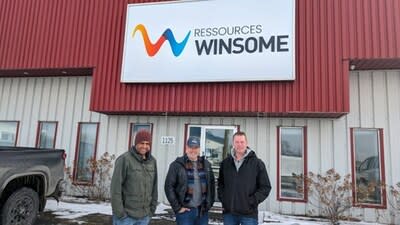 Figure 1 – Power Metals CEO, Haydn Daxter with Winsome VP Exploration Antoine Fourier, and Power Metals VP Exploration Amanuel Bein (R-L) (CNW Group/POWER METALS CORP)