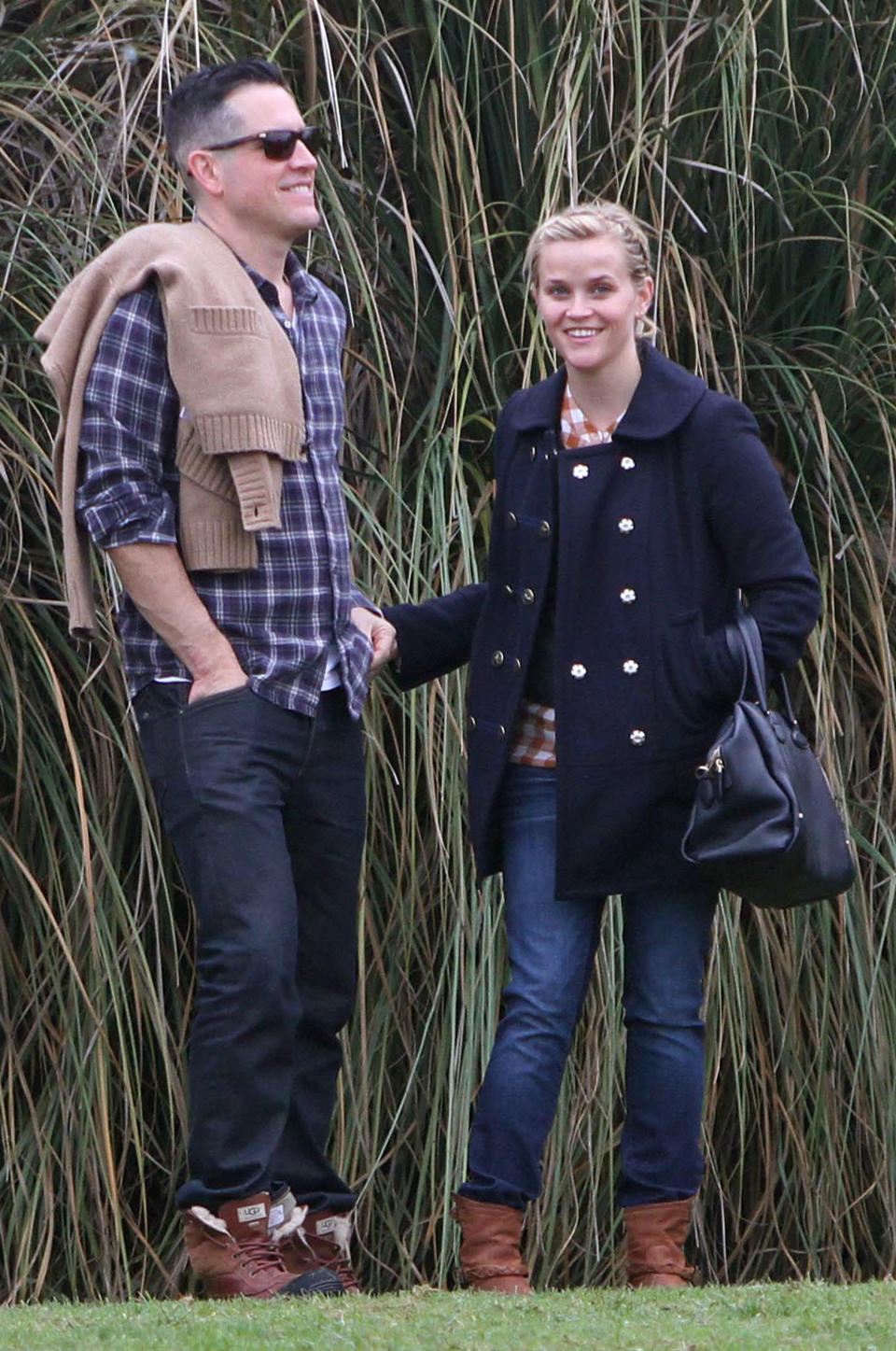 LOS ANGELES, CA - DECEMBER 08: Jim Toth and Reese Witherspoon attend a soccer game in Pacific Palisades on December 8, 2012 in Los Angeles, California. (Photo by JB Lacroix/WireImage)