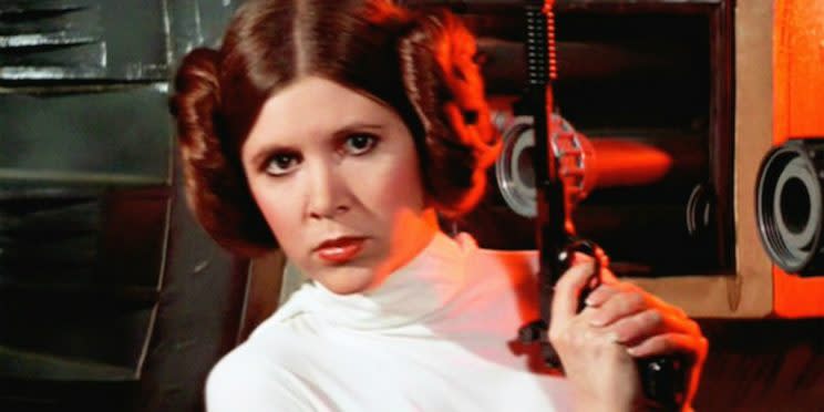 Carrie Fisher owning it as Princess Leia [Image via Lucasfilm]
