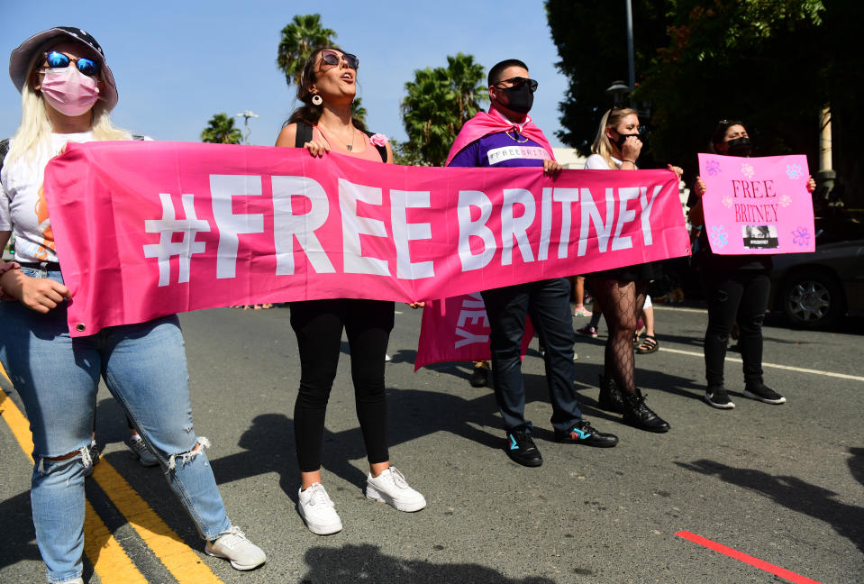  #FreeBritney activists protest during a rally in September 2021