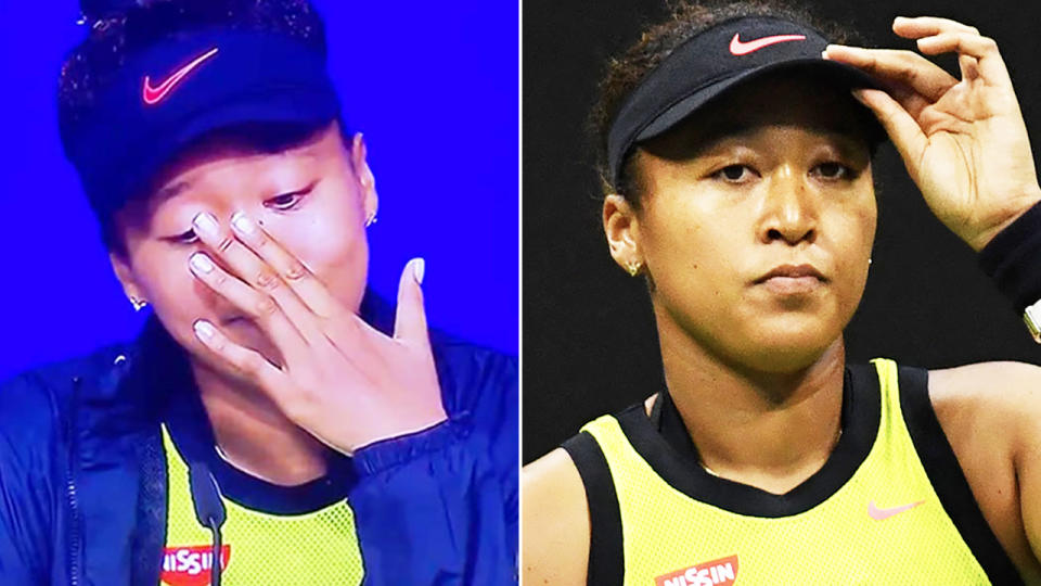 Naomi Osaka, pictured here after losing at the US Open.