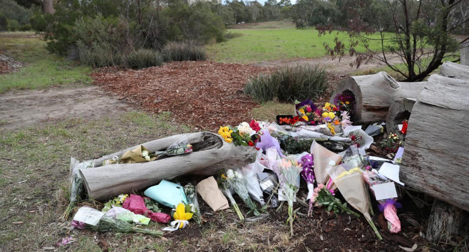 The family of slain woman Courtney Herron have visited the Melbourne park where her body was found. Source: AP