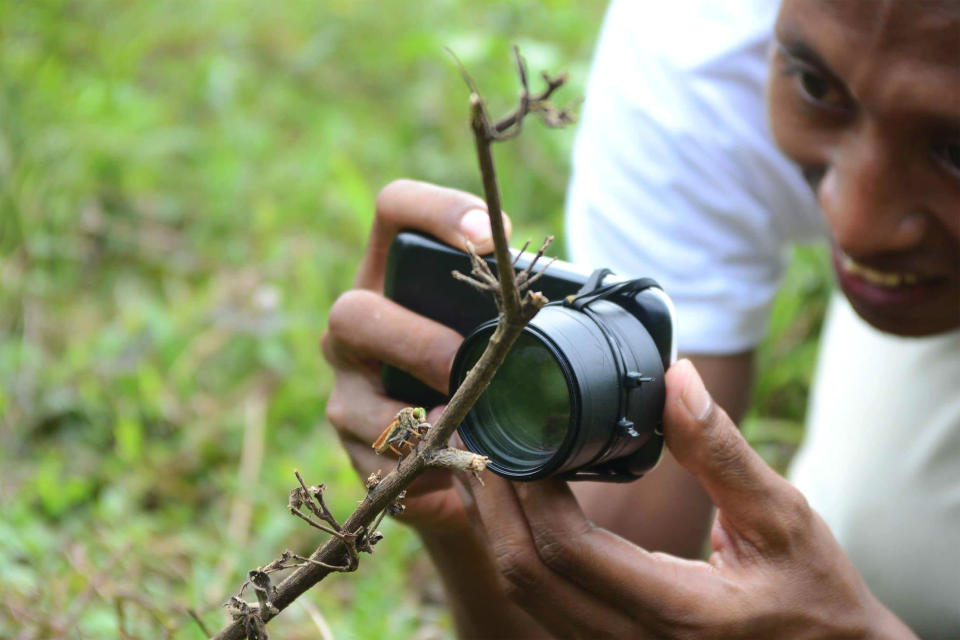 <p>Komang snaps photos from Karangasem Regency in Bali, using a simple phone camera and a homemade lens. (Photo: Komang Wirnata/Caters News) </p>