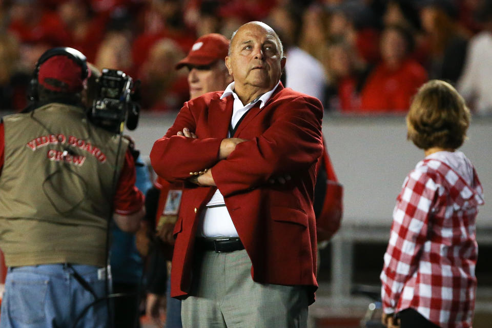 MADISON, WI - SEPTEMBER 01:  University of Wisconsin athletic director Barry Alvarez looks on in the first quarter between the Wisconsin Badgers and the Utah State Aggies at Camp Randall Stadium on September 1, 2017 in Madison, Wisconsin. (Photo by Dylan Buell/Getty Images)