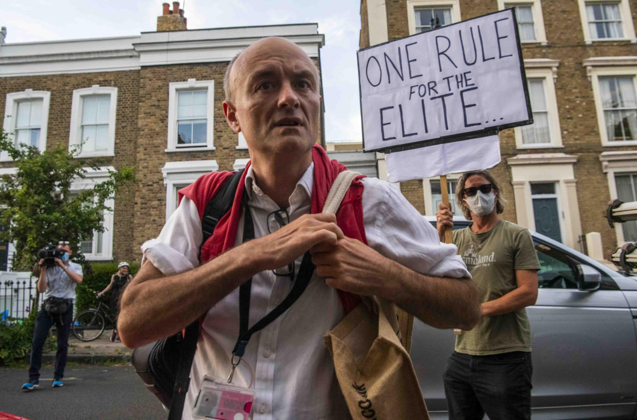 Dominic Cummings, special advisor for the Government, arriving at his home.