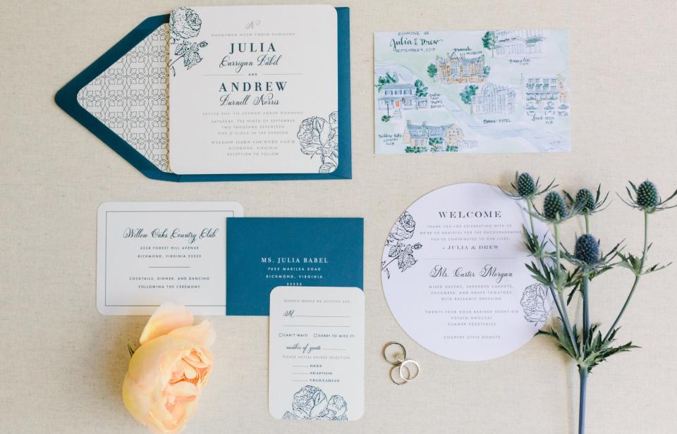 Timeless Navy Invitations