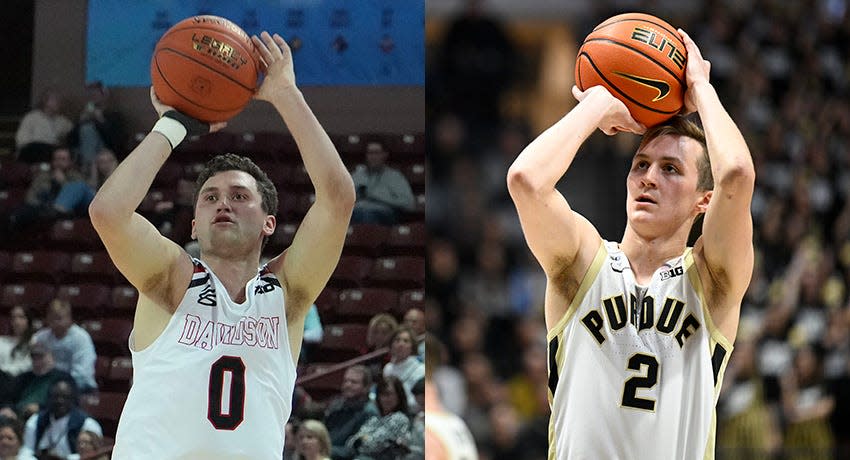 Foster Loyer of Davidson (left); Fletcher Loyer of Purdue