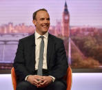 Britain's Brexit minister Dominic Raab appears on the BBC's Andrew Marr Show, in London, Britain October 21, 2018. Jeff Overs/BBC/Handout via REUTERS