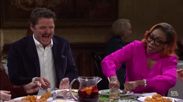 Pedro Pascal and Ego Nwodim in the “Saturday Night Live” sketch, “Lisa from Temecula.”