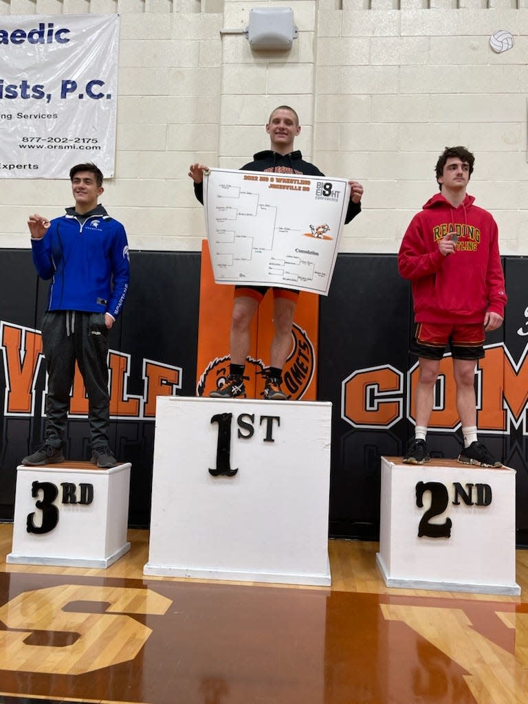 130-pound League Champion Tyler Milks of Jonesville