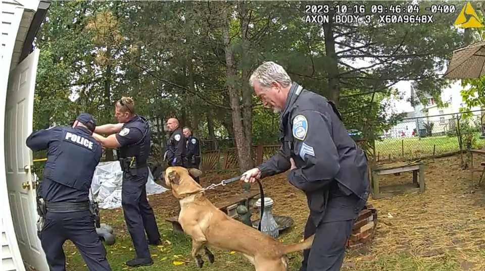 Police and a K-9 unit at a property in Kenmore, Ohio (Arkon Police Department)