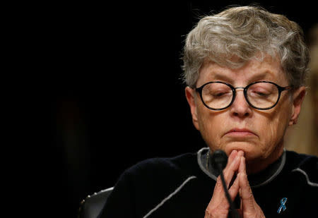 Lou Anna Simon, former president of Michigan State University testifies before the Senate Commerce, Science and Transportation Subcommittee in Washington, U.S., June 5, 2018. REUTERS/ Leah Millis