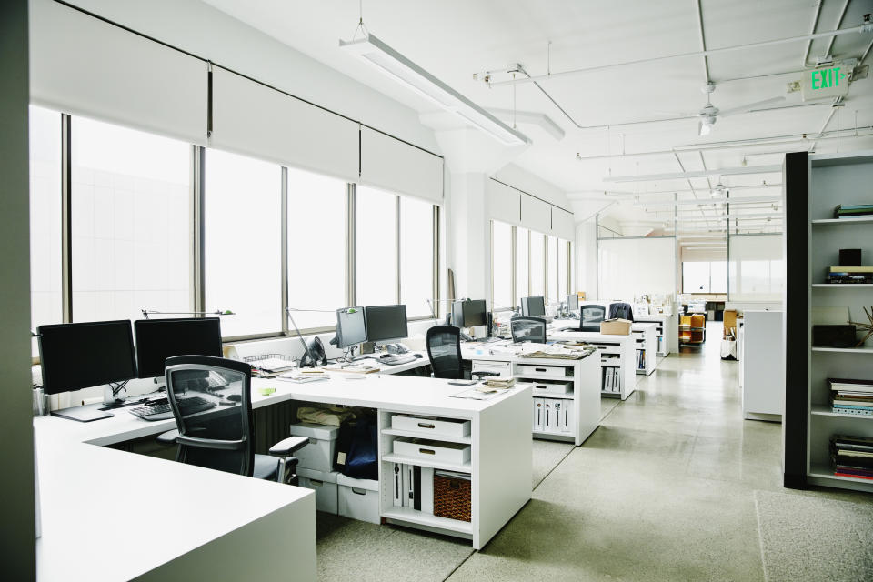 Workstations in empty office