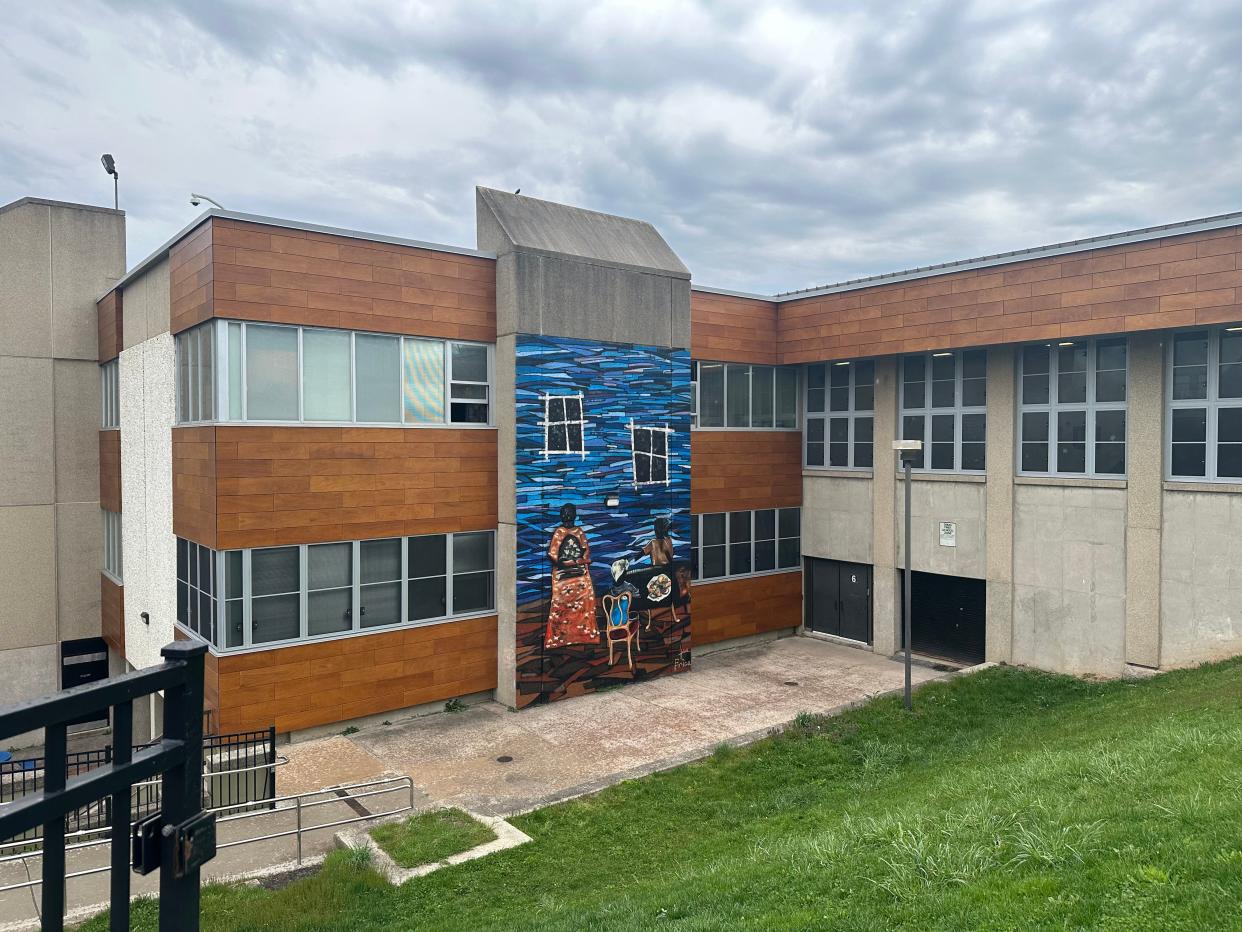 A wall on the Dr. Charles T Lunsford school No. 19 on Seward Street has been transformed with a mural.