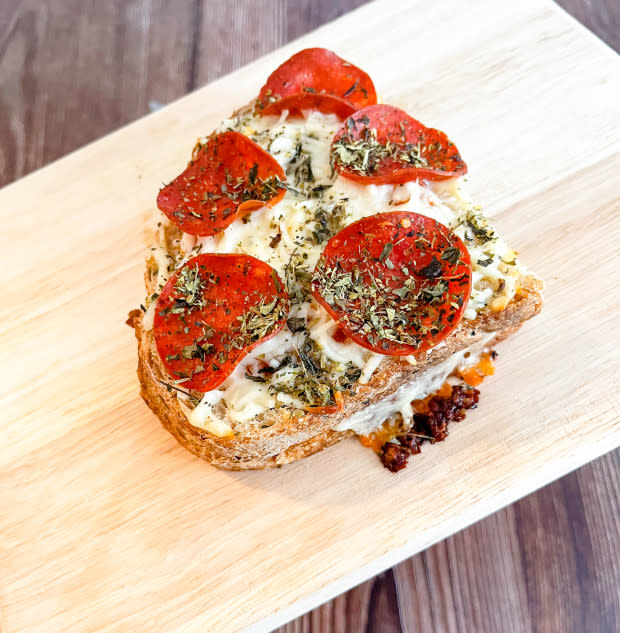 The finished pizza lava toast<p>Courtesy of Jessica Wrubel</p>
