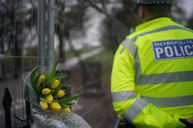 A floral tribute left at Primrose Hill 