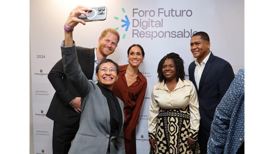 Prince Harry, Duke of Sussex, Maria Ressa, Meghan, Duchess of Sussex, Colombia Vice President Francia MÃ¡rquez and Yerney Pinillo