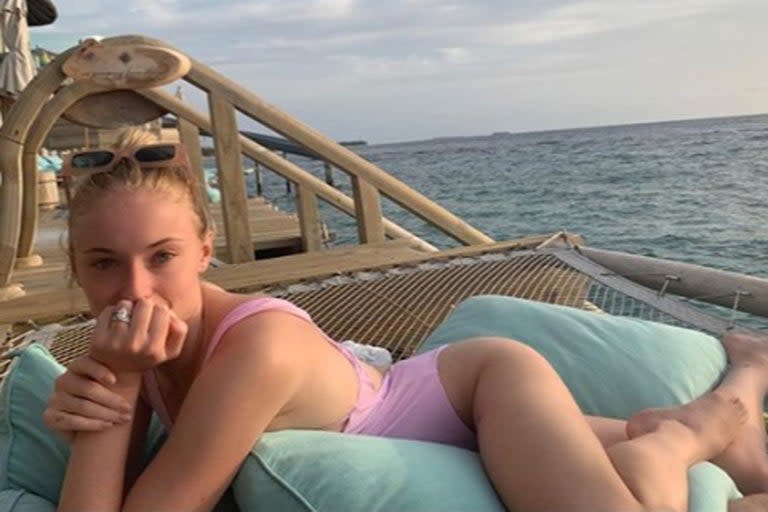 Sophie Turner and Joe Jonas have shared a glimpse into their honeymoon weeks after their second wedding.The couple tied the knot for the second time in France at the end of June and now the Game of Thrones actress and the Jonas Brothers singer are both giving their social media fans a glimpse into their honeymoon in the Maldives.The pair – who are staying at one of the luxurious Soneva Fushi beachfront villas on Kunfunadhoo Island – seem to be enjoying some quality time together after a fancy wedding.Sharing a series of pictures by the sea and in the jungle, Turner caption her Instagram post writing : “Paradise. Such a magical place discoversoneva”.> View this post on Instagram> > Paradise ☀️🌊✨ such a magical place discoversoneva> > A post shared by Sophie Turner (@sophiet) on Jul 14, 2019 at 5:07am PDTOne image shows Jonas lounging ocean-side with a tropical looking cocktail; another sees him enjoying a plate of sushi.Meanwhile Joe posted images of his new wife relaxing on the beach alongside a fun drone-filmed clip of him enjoying their villa water slide – which ended in the ocean, of course.> View this post on Instagram> > I found happiness. 🏝😎♥️discoversoneva> > A post shared by J O E J O N A S (@joejonas) on Jul 14, 2019 at 5:15am PDTHe wrote on the social media site: “I found happiness. 🏝😎♥️discoversoneva”.Their romantic vacation comes after the pair walked down the aisle in a stunning wedding ceremony to say “I do” once more at the Chateau du Martinay in Carpentras, France in a ceremony attended by Jonas’s siblings and sister-in-law Priyanka Chopra.The celebrity couple were officially married in the Little White Chapel in Las Vegas in May.The first ceremony took place straight after the Billboard Music Awards and was attended by a small group of friends including singer Khalid and DJ Diplo, who documented everything on Instagram.