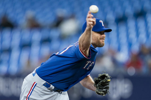 Montgomery sharp, Rangers hit 3 HRs to win fifth straight, beat slumping  Blue Jays 10-0 - The San Diego Union-Tribune