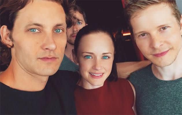 Tanc with his co-stars Alexis Bledel and Matt Czuchry. Source: Instagram