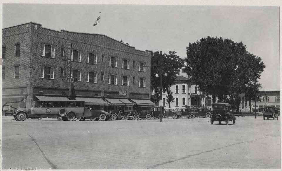 The Armstrong Hotel, pictured at the corner of South College Avenue and Olive Street in 1924, a year after it opened.