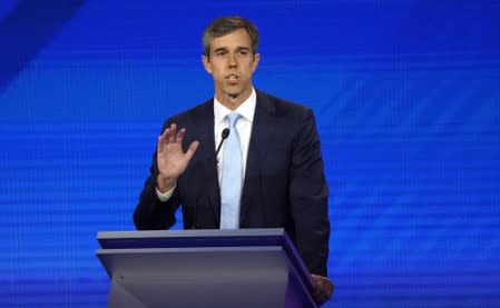 Former Rep. Beto O'Rourke speaks during the 2020 Democratic U.S. presidential debate in Houston