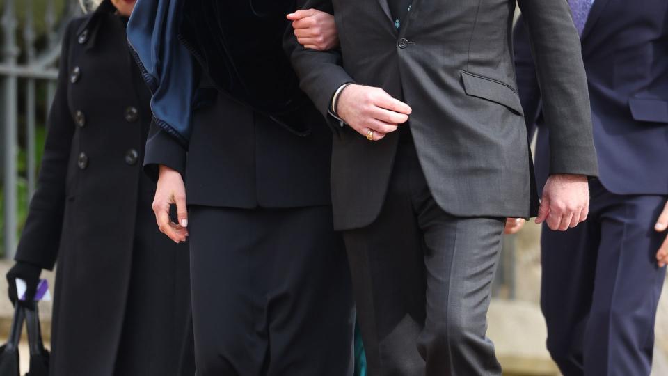 Princess Tatiana of Greece and Denmark and Prince Nikolaos of Greece and Denmark attend the Thanksgiving Service for King Constantine of the Hellenes at St George's Chapel on February 27, 2024 