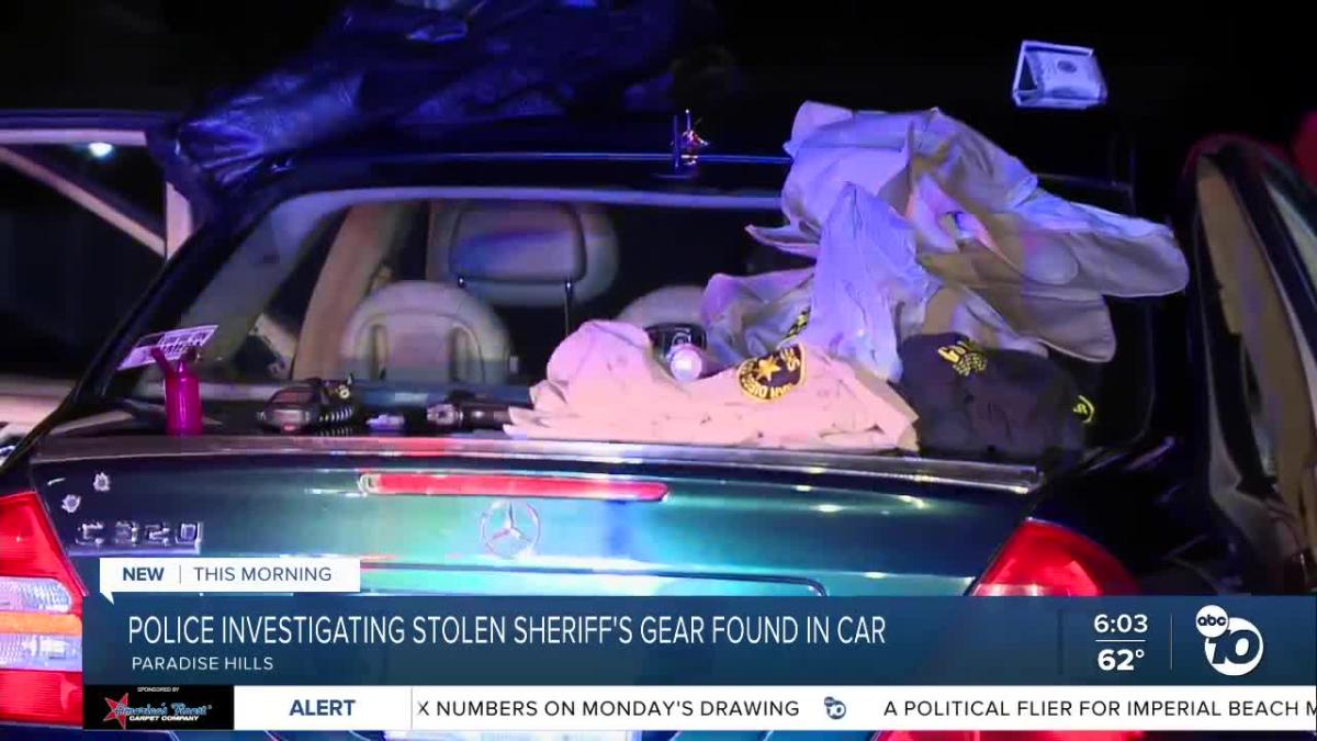 san-diego-police-find-stolen-sheriff-s-uniforms-equipment-in-car