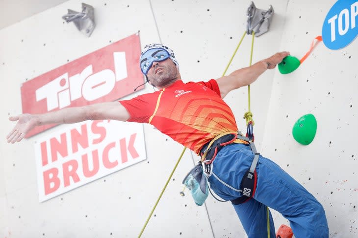 <span class="article__caption">Francisco Javier Aguilar Amoedo of Spain competes in the men’s Lead qualification during the 2022 IFSC Paraclimbing World Cup in Innsbruck (AUT).</span> (Photo: Dimitris Tosidis/IFSC)