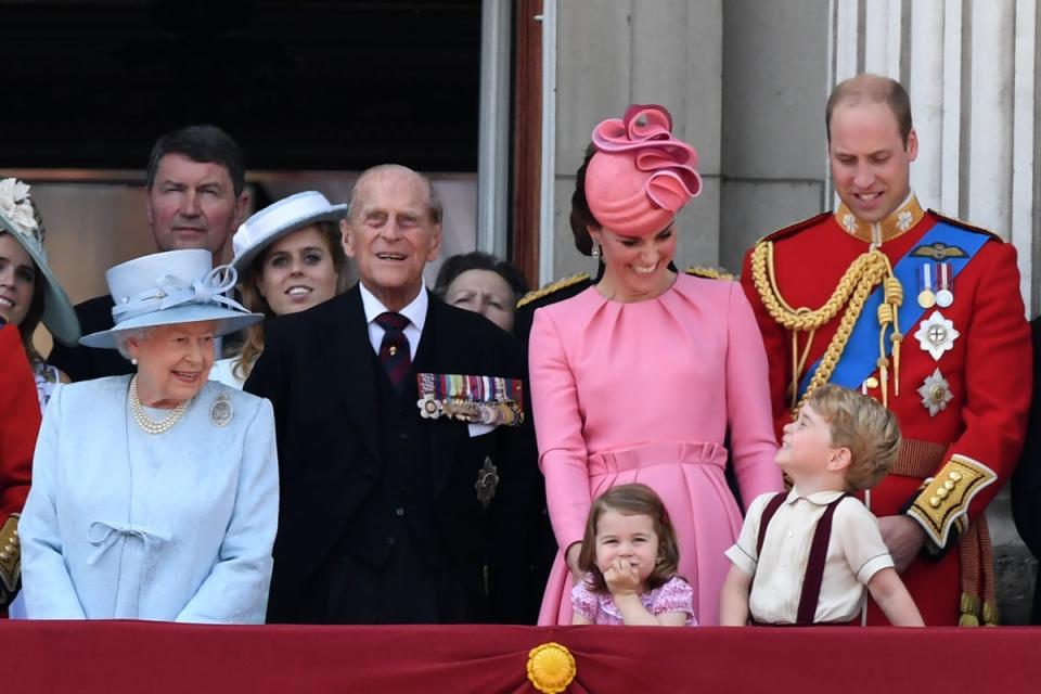 Members of the Royal Family during Trooping of the Colour in 2017 (AFP via Getty Images)