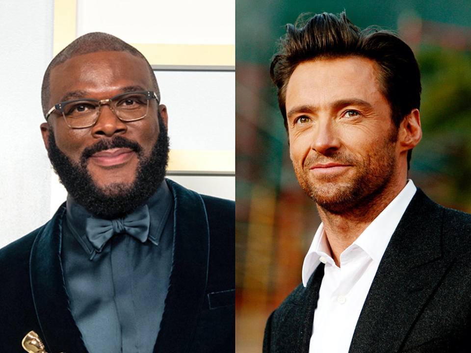 Hugh Jackman praises Tyler Perry after mogul's Oscars speech while accepting the Jean Hersholt Humanitarian Award during 2021 telecast.