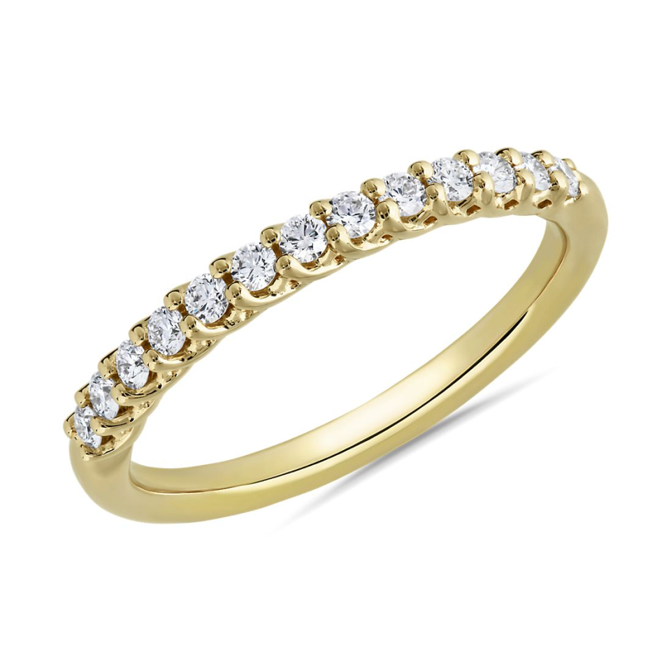 Blue Nile Tessere Diamond Anniversary Ring in 14k Yellow Gold